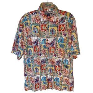 West Marine Limited Edition Mens Sz L Hawaiian Boating Camp Shirt Cotton Aloha